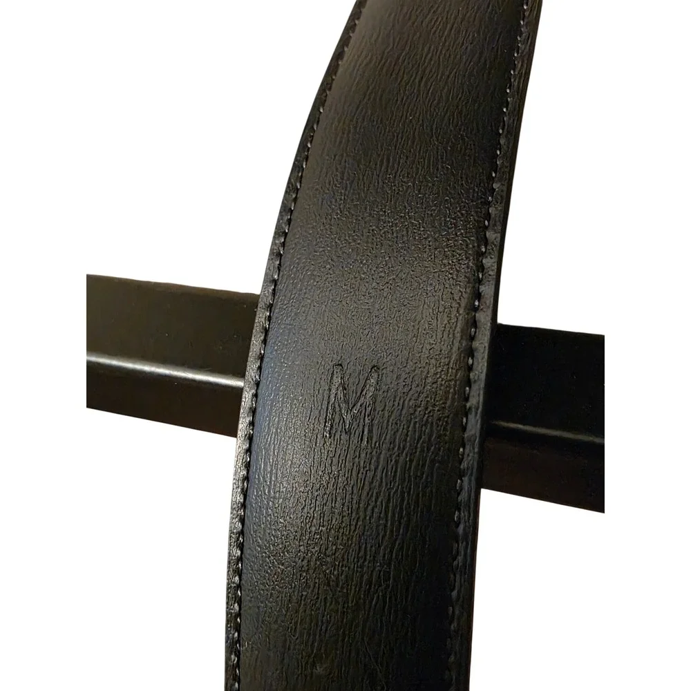 Vintage Ralph Lauren Navy Sterling Silver Stirrup Buckle Belt Italy‎ 90s Y2K M